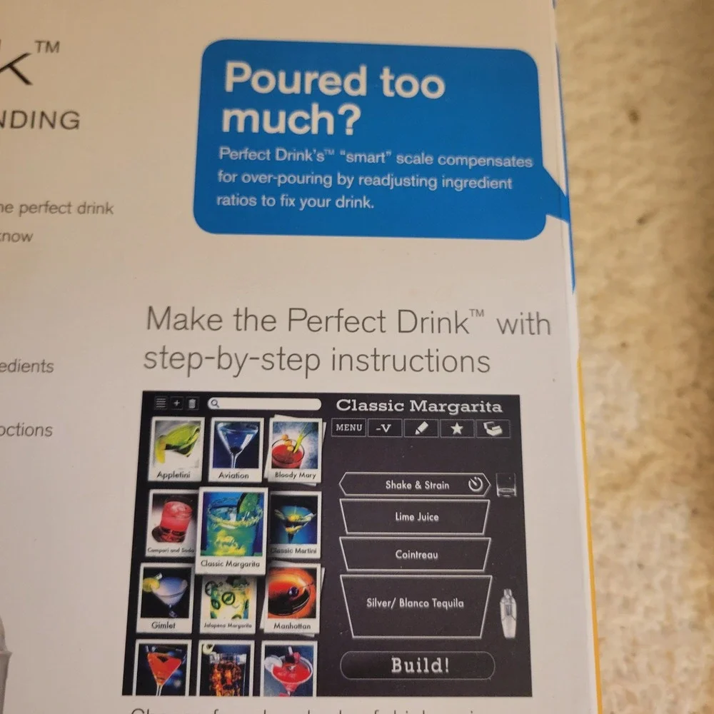 Brookstone Perfect Drink Smart Bartending Scale System Silver LIKE NEW App-Sync